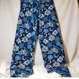 Vera Bradley blue floral corduroy pants